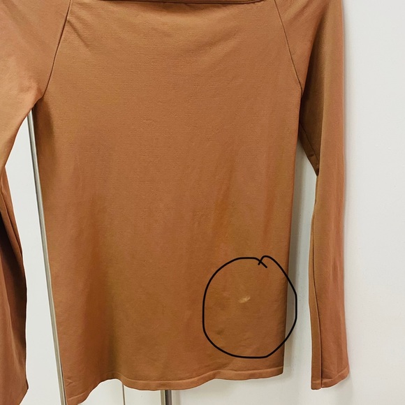 NWOT Free People Off The Shoulder Long-Sleeve Raw Umber (nutmeg) Size M/L (8-14) - Picture 6 of 6